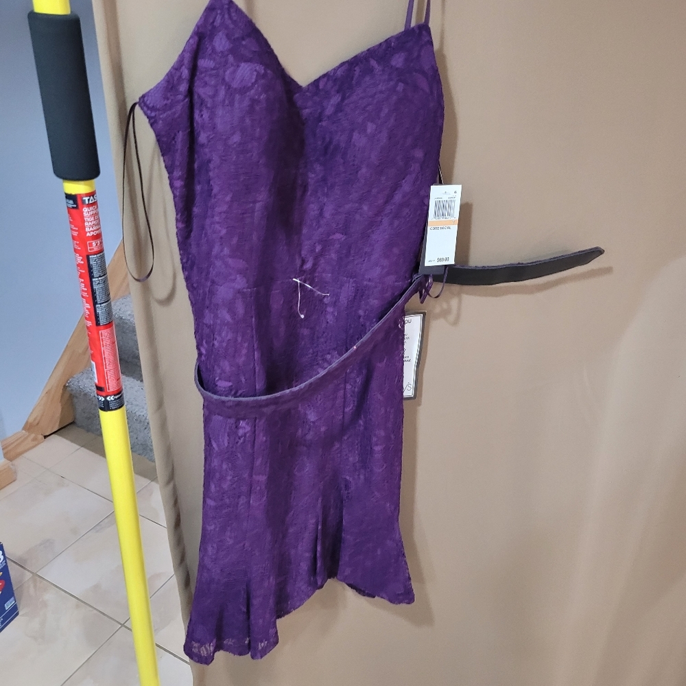 Macys dark purple lace dress